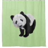 パンダクブグリーン シャワーカーテン (正面)
