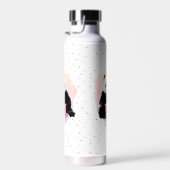 パンダクマ動物モノグラム子供のピンク ウォーターボトル (右面)