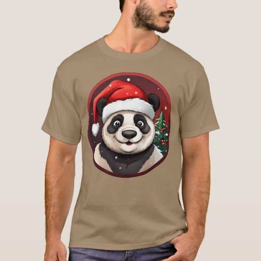 パンダクリスマスガール Tシャツ (正面)