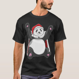 パンダクリスマスサンタハット Tシャツ