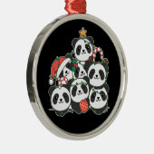 パンダクリスマスツリーおもしろい動物クリスマスセラミ メタルオーナメント (右)