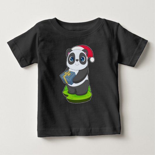 パンダクリスマスパッケージ ベビーTシャツ (正面)