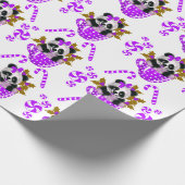 パンダクリスマスパープルラッピング紙 ラッピングペーパー (角)