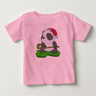 パンダクリスマスホッケー ベビーTシャツ