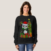パンダクリスマスホリデーサンタパンダクリスマスツリー スウェットシャツ (正面フル)