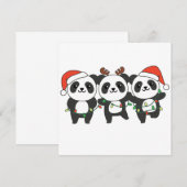 パンダクリスマス クリスマス 動物 かわいいパンダたち ご招待 招待状 (正面/裏面)