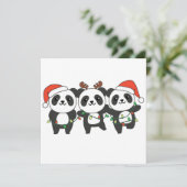 パンダクリスマス クリスマス 動物 かわいいパンダたち ご招待 招待状 (スタンド正面)