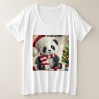 パンダクリスマス プラスサイズTシャツ