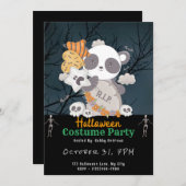 パンダグレイブRIPこうもり雲ブラックハロウィーン 招待状 (正面/裏面)