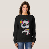 パンダゲームビデオゲーマーキッズボーイズガールズ スウェットシャツ (正面フル)