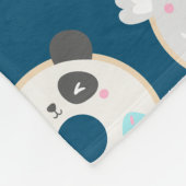 パンダコアラかわいいドナッツブルーパーソナライズされたネーム フリースブランケット (角)