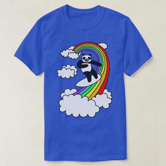 パンダサーフレインボー Tシャツ (デザイン正面)