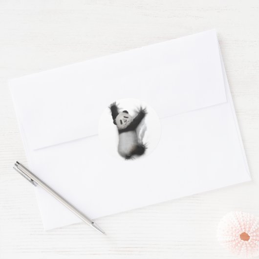 パンダシャツグユーモアのあるラフィック動物Tシャツギフト ラウンドシール (封筒)