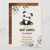 パンダシャワーの誕生日招待状 招待状 (正面/裏面)