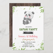 パンダシャワー誕生日パーティーの招待状 招待状 (正面/裏面)
