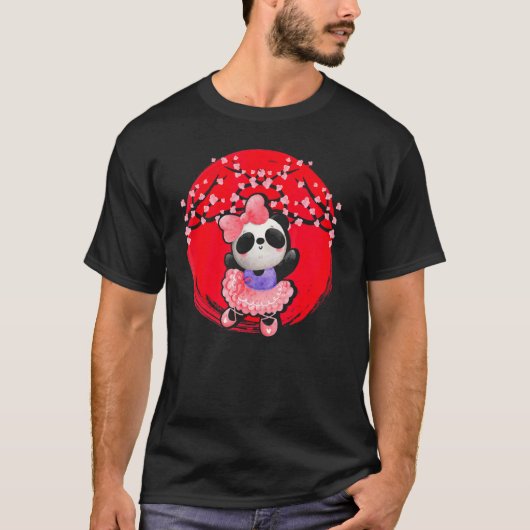 パンダジャパン国旗桜さくらんぼ桜ジャパネ Tシャツ (正面)