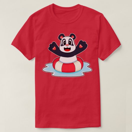 パンダスイミングライフブイ Tシャツ (デザイン正面)