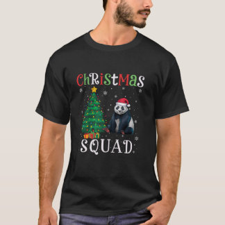 パンダスクワッドボーイズガールズキッズクリスマスツリーライト Tシャツ