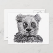 パンダスケッチはがき ポストカード (正面/裏面)