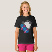 パンダスケータースケートボードスポーツ Tシャツ (正面フル)
