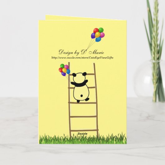 パンダスティックおもしろいパンダ誕生日カード カード (裏面)