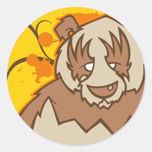 パンダステッカー ラウンドシール (正面)