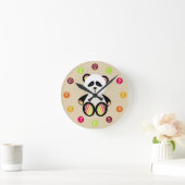 パンダストライプの時計 ラウンド壁時計 (ホーム)