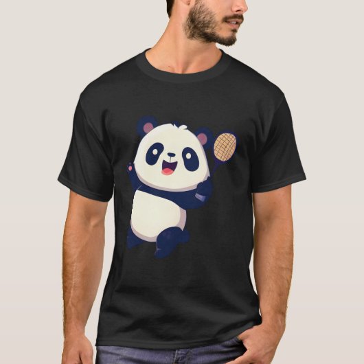 パンダス遊テニスバドミントン Tシャツ (正面)