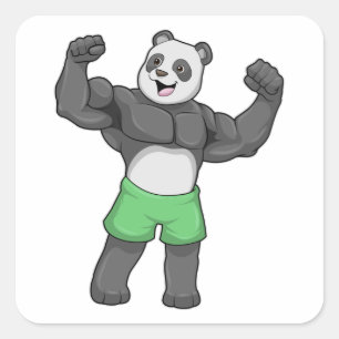 パンダズボディービルダーアットボディビル スクエアシール