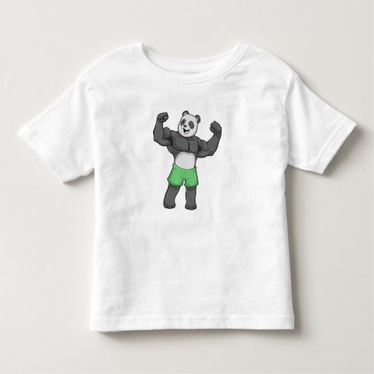 パンダズボディービルダーアットボディビル トドラーTシャツ (正面)