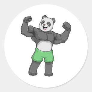 パンダズボディービルダーアットボディビル ラウンドシール