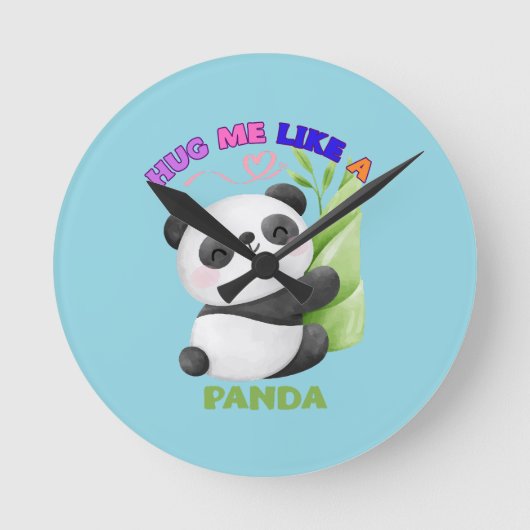 🕒 パンダタイムタグ – かわいさでチクタク! 🐼 ラウンド壁時計 (正面)