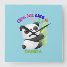 🕒 パンダタイムタグ - かわいさでチックタック！ 🐼 スクエア壁時計
