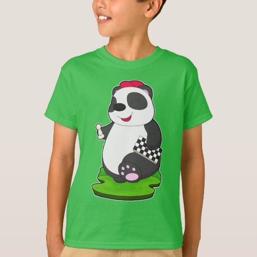 パンダチェス駒チェス盤 Tシャツ (正面)