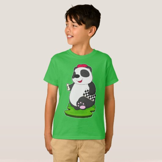 パンダチェス駒チェス盤 Tシャツ (正面フル)