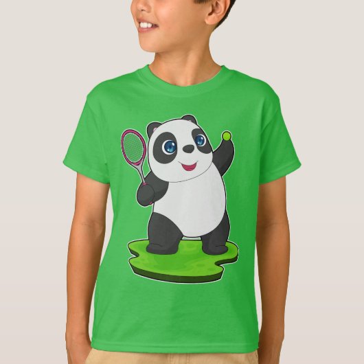 パンダテニスラケット Tシャツ (正面)