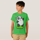 パンダテニスラケット Tシャツ (正面フル)