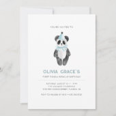 パンダテーマファースト誕生日招待状 招待状 (正面)