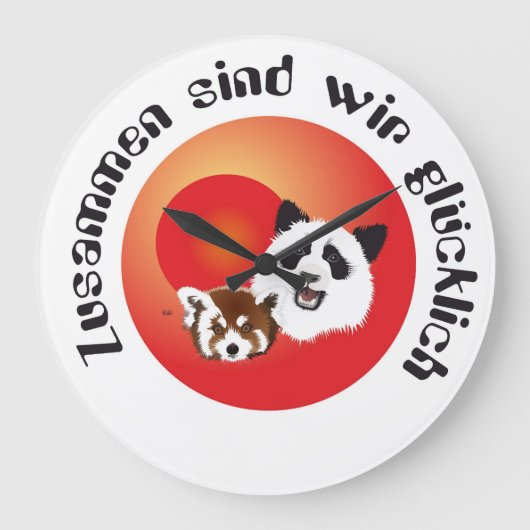 パンダトレフェンウール ラージ壁時計 (正面)