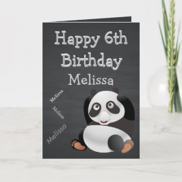 パンダネームパーソナライズされたキッドズ誕生日シャルボード カード