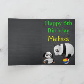 パンダネームパーソナライズされたキッドズ誕生日シャルボード カード (内部)