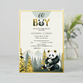 パンダハグの箔押し招待状 箔招待状 (立ち正面)