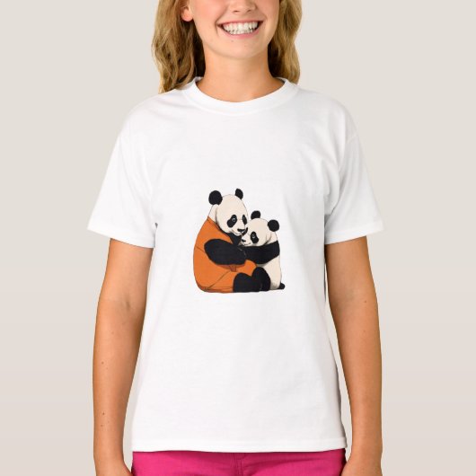 パンダハグデザイン – かわいい&心温まる Tシャツ (正面)