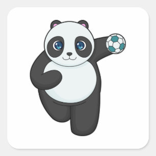 パンダハンドボール選手ハンドボール スクエアシール