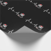 パンダハートビートサンタおもしろいハットクリスマスパジャマG ラッピングペーパー (角)