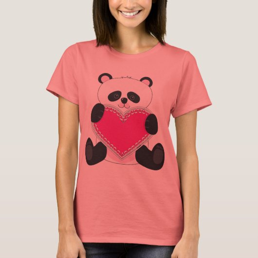 パンダハート Tシャツ (正面)