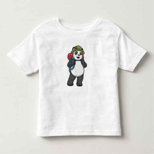 パンダバックパック付きハイカー トドラーTシャツ (正面)