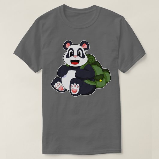 パンダバックパック付きハイカー Tシャツ (デザイン正面)