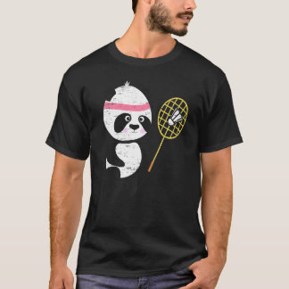 パンダバドミントンシャトルコックスマッシュアスリートプレーヤーC Tシャツ