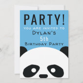 パンダバースデーパーティーキッズピンクボーイズ招待状 招待状 (正面)